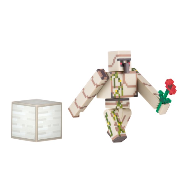 Фигурка Железный голем (Iron Golem) из игры Minecraft (Майнкрафт).  В комплекте с фигуркой: блок железа и мак.  Фигурка полностью подвижная.  Материал - пластик. Размер: 8см